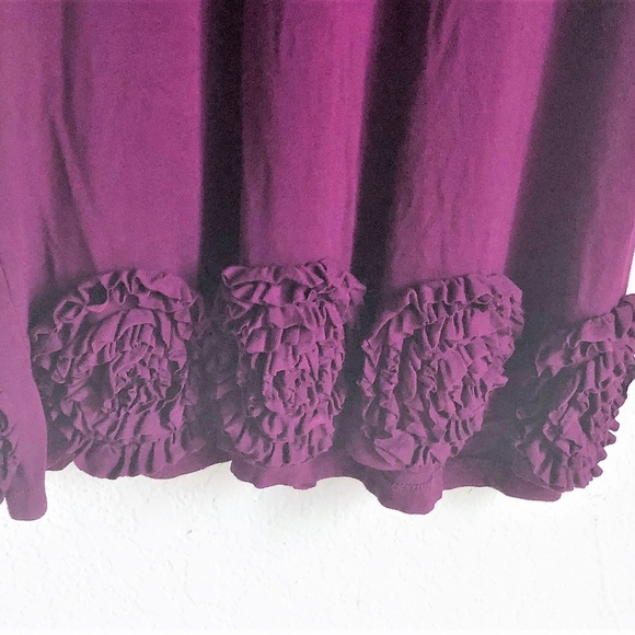 Anthropologie Plum/Burgundy Jersey Rosette Dress - Picture 6 of 6